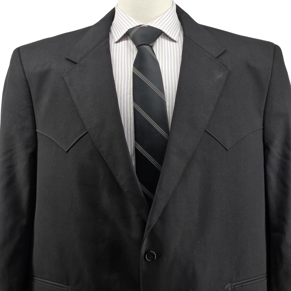 Circle S Western Blazer Mens 52 Black Single-Breasted Sport Coat NWT Suit-Jacket